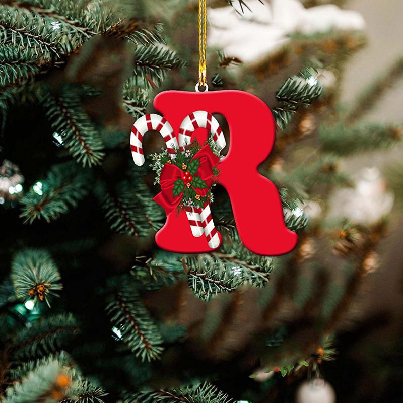 1 шт. Новый, креативный, подвесной, новогодняя елка, алфавит, акрил, плоский, украшение для домашней вечеринки, украшение в подарок