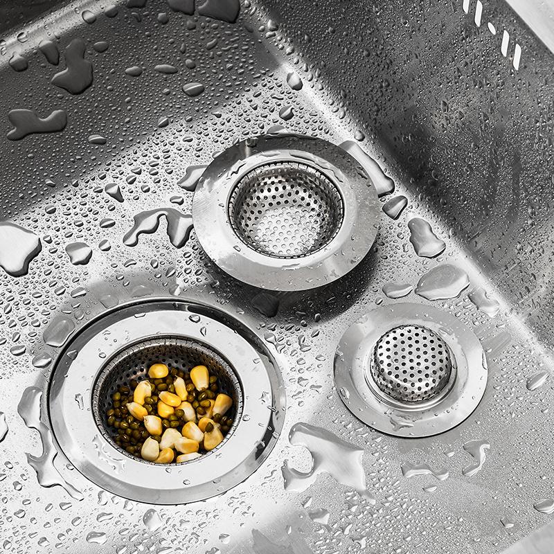 Фильтр-сифон для кухонной металлической мойки, сетчатый фильтр из нержавеющей стали, слив для пищевого шлака, слив для душа в ванной, улавливатель волос