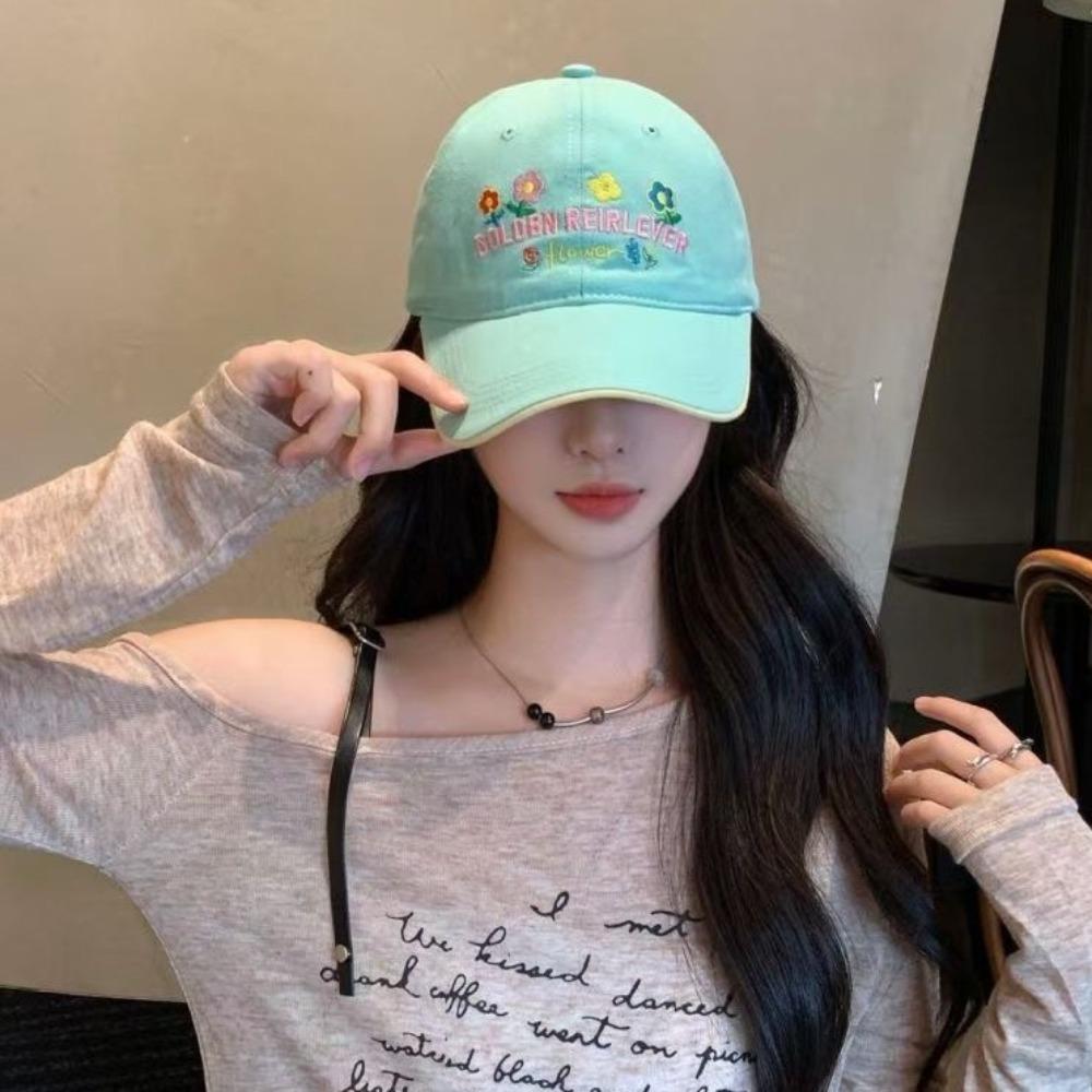 Маленькая цветочная шляпа от солнца с вышитыми буквами, кепка, симпатичная бейсболка для женщин