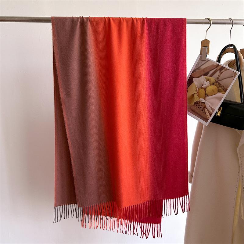 2024 Autumn And Winter New Fashion Versatile Tassel Imitation Cashmere Plaid Warm Shawl Scarf For Both Men And Women