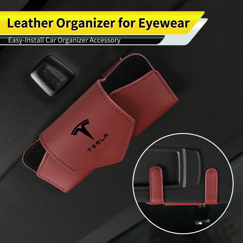 PAJL2 Car Valve Glasses Box Sun Visor Glasses Holder Sunglasses Case For Tesla Model 3 Y S X 2021 Roadster Cybertruck Juguete