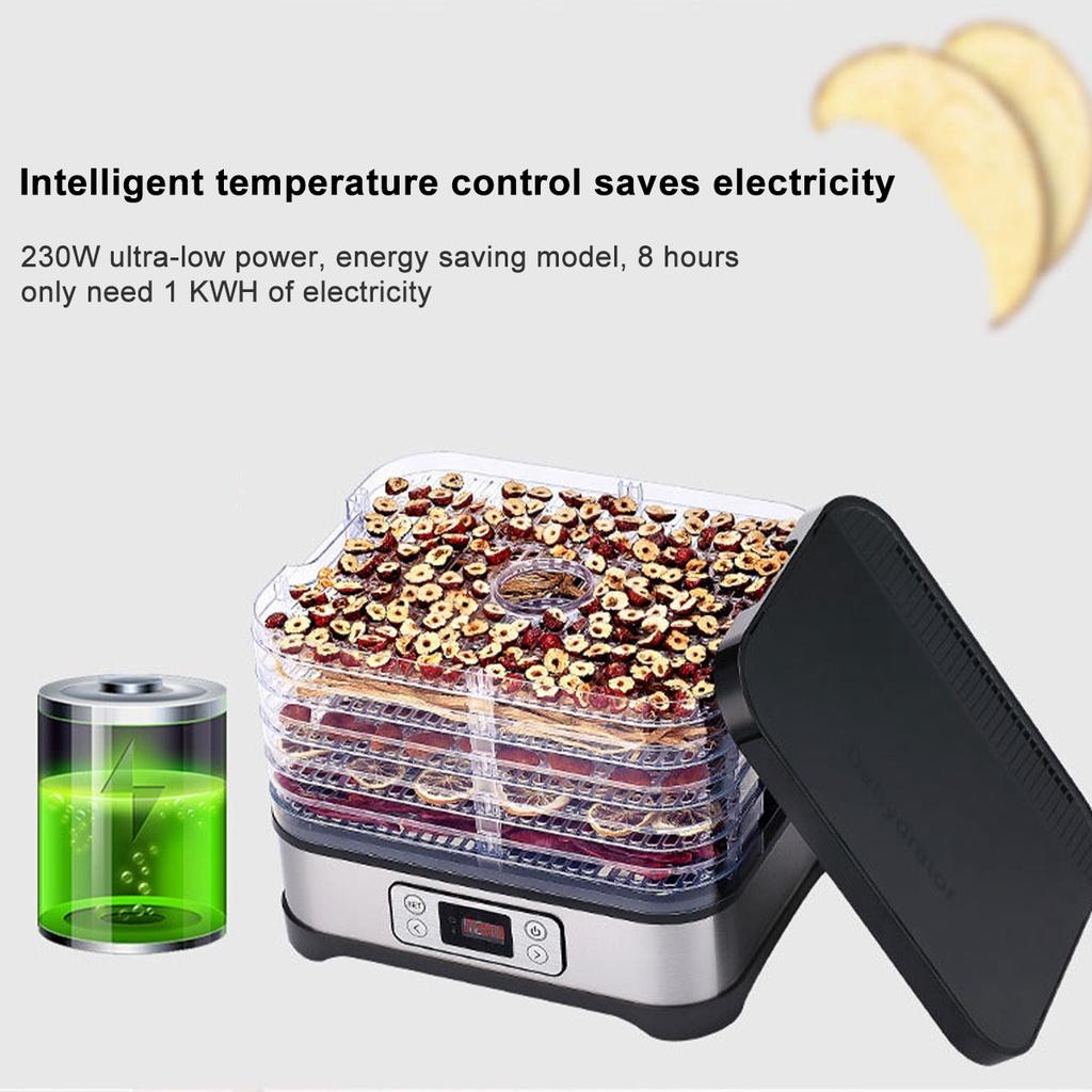 230 В 5-ярусный дегидратор для сушки продуктов с цифровым таймером и контролем температуры для фруктов, овощей, мяса, вяленой говядины 220 В