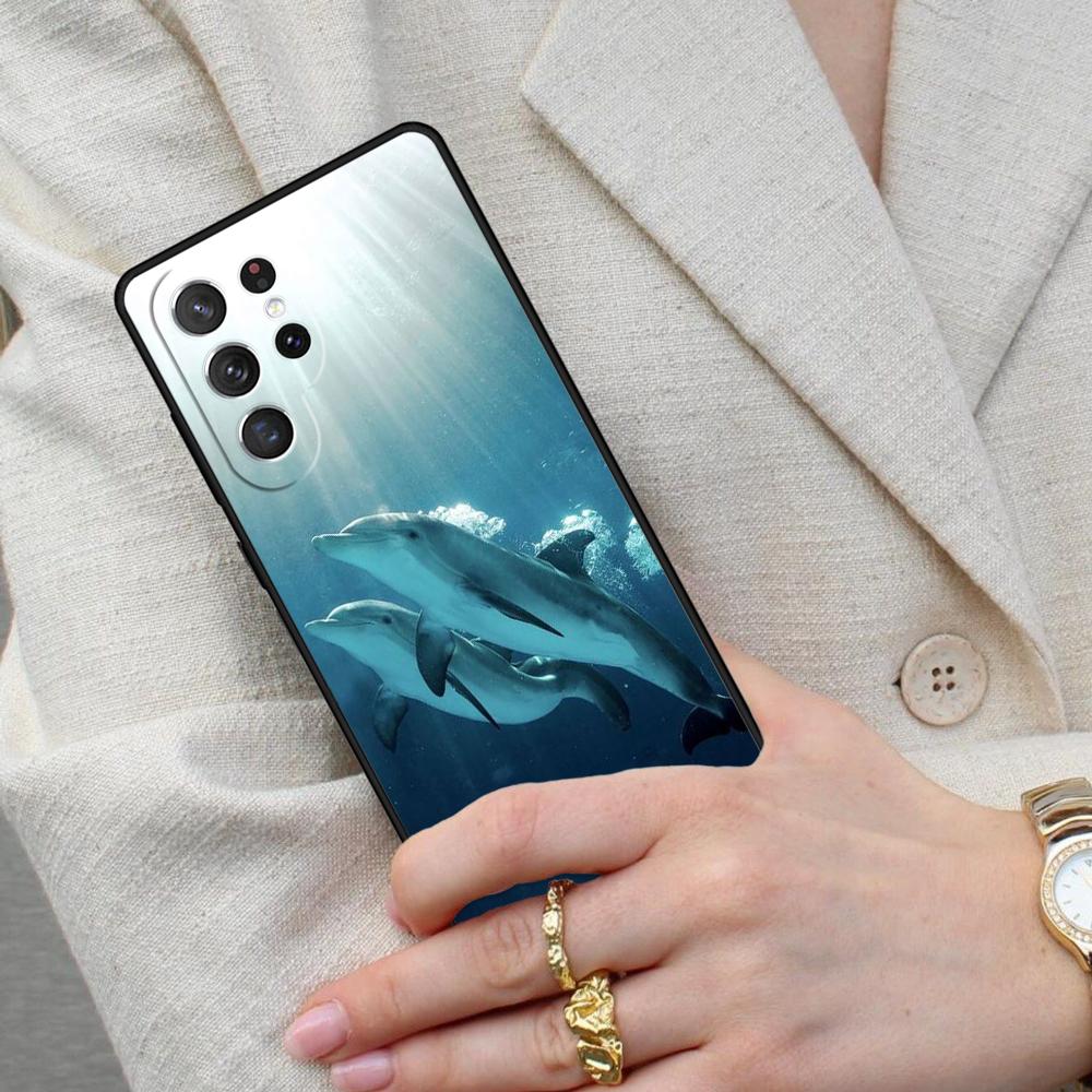 Милый Дельфин Морское Животное МЯГКИЙ Чехол для Телефона для Samsung Galaxy S26 Ultra S25 S24 S23 S22 S21 S20 Note10 Чехол