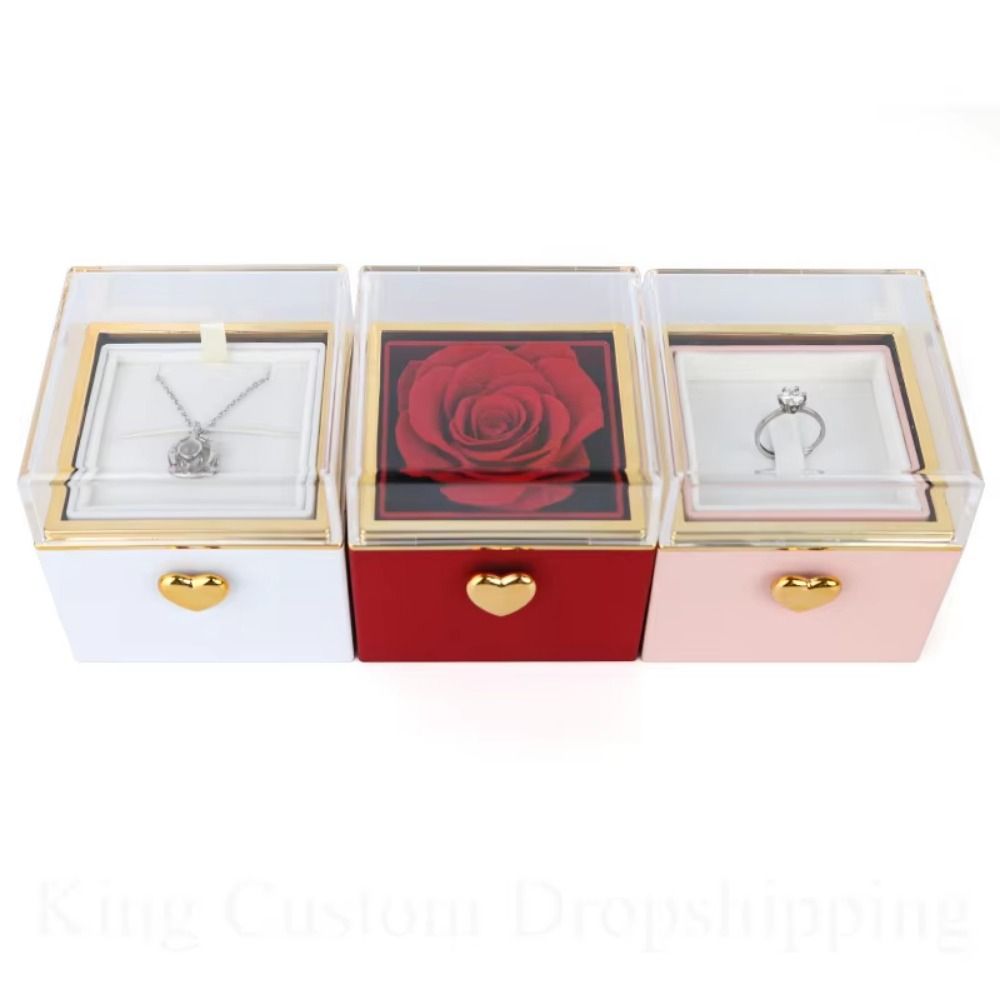 Ring Display Proposal Ring Boxes Eternal Rose Jewelry Display Rack Mother's Day