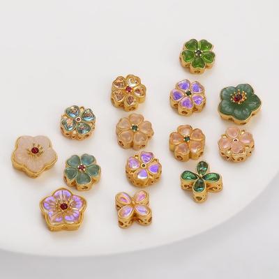 1 шт./пакет медные золотые цветочные бусины-разделители DIY ожерелье браслет серьги кольца ювелирные аксессуары