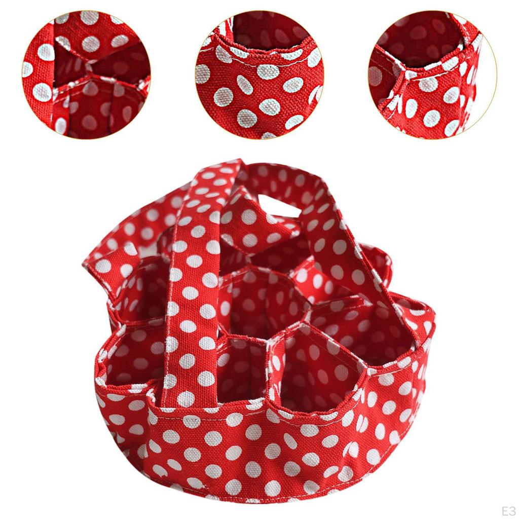 Держатель для корзины для яиц с ручкой, 7 мешочков, холщовая сумка для кухни, фермерского дома, сбора свежих яиц