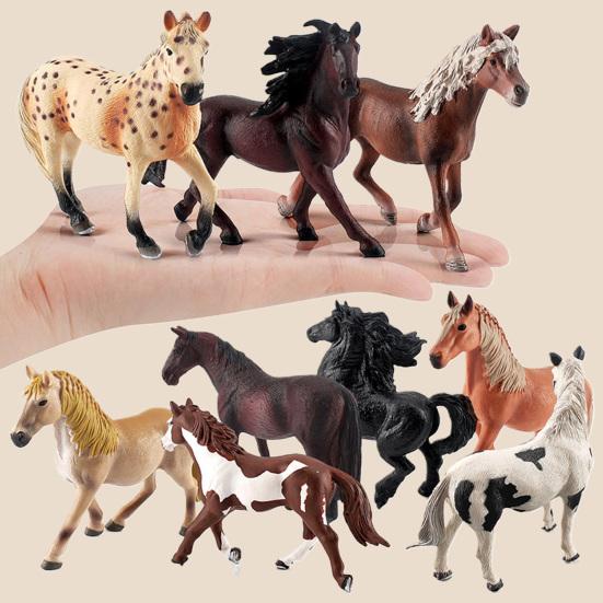 Tiny Horse Figurines Detailed Texture High Simulation Educational Toy Useful Party Favor School Project Mini Horses Figures for Toddlers