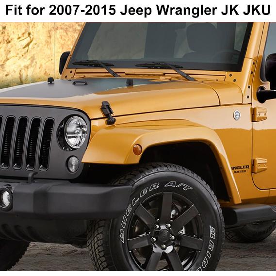 RT-TCZ Upgrade Version Clip-On Grille Front Mesh Grille Erts Compatible With Jeep Wrangler JK JKU 2007-2015 (Matte Black)