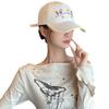 Letter embroidered baseball cap sweet flower small face cap women's new trendy soft top big head versatile yellow circumference