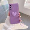 A 15 25 35 55 Love Heart Lanyard Silicone Case For Samsung Galaxy A15 A25 A35 A55 A14 A24 A34 A54 5G A04s Camera Cover A53 A52