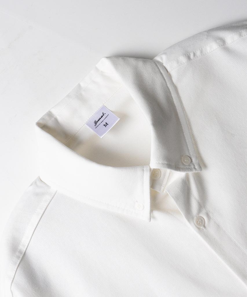JEMUT Sleek Bd Oxford Short Sleeve Shirt Ivory Kjss2638