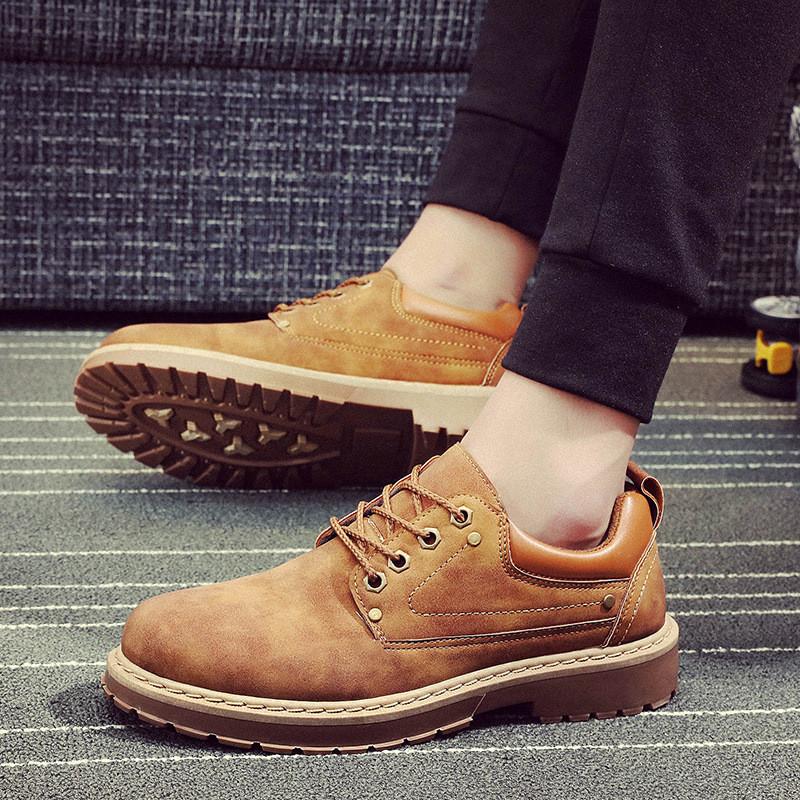 Casual Leather Shoes For Men With Durable Rubber Sole For Spring Autumn Wear