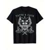 Men'S & Women'S Vintage Tattoo & Cat Graphic T-Shirt - Cotton 180GSM Heavyweight Crewneck Tee with Celtic Knot & Biker-Inspired Tattoo Art, Retro
