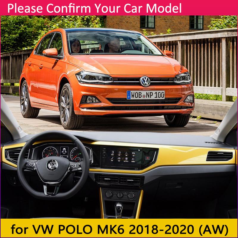 for Volkswagen VW POLO MK6 2018 Anti-Slip Mat Dashboard Cover Pad SunShade Dashmat Protect Carpet Dash Car Accessories