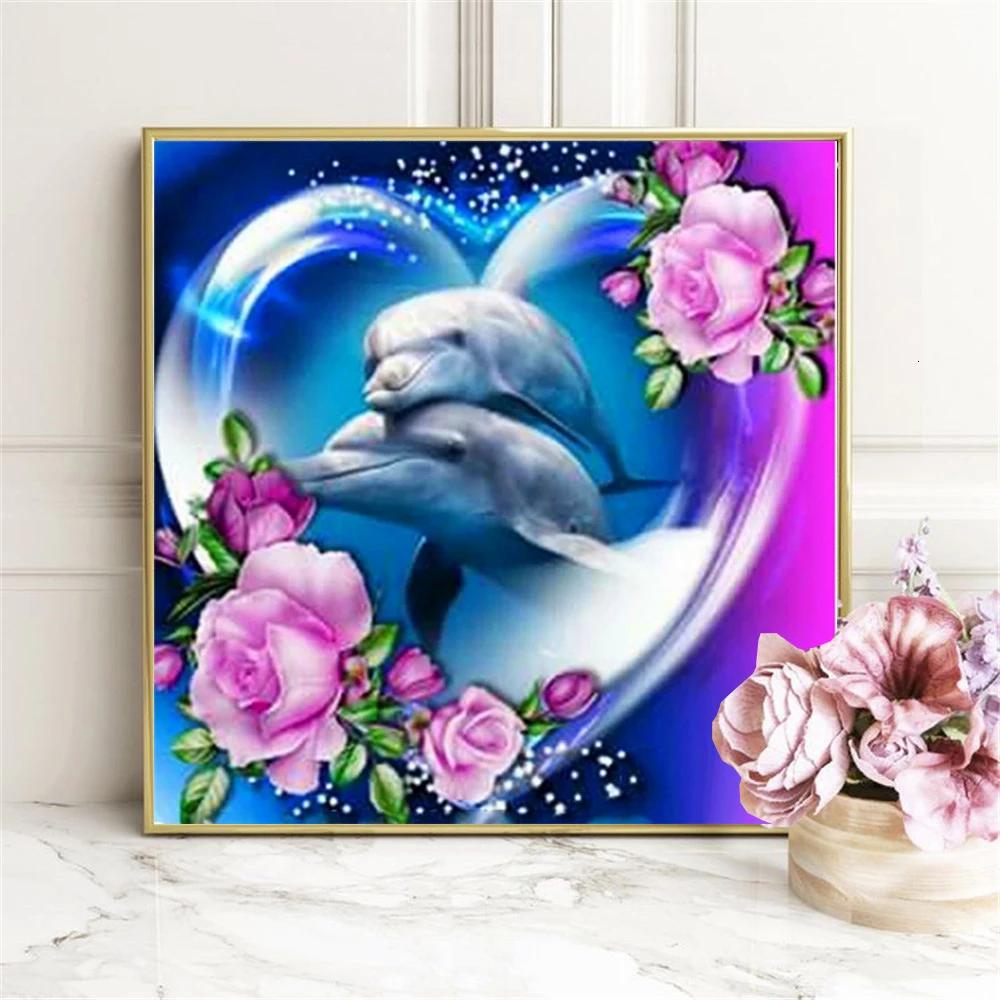 Алмазная мазайка "дельфины"