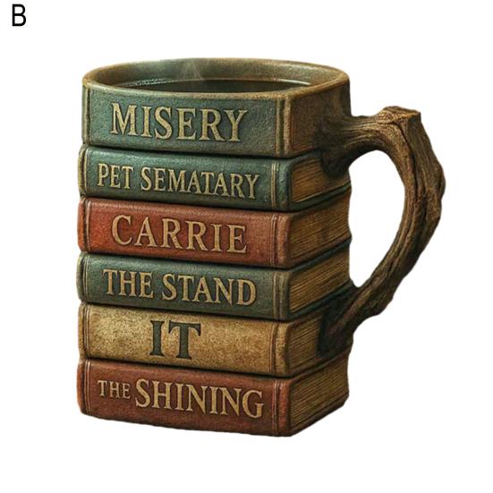 Кружка из книжной серии, эргономичная ручка, легкий дизайн, штабелируемая книжная кружка, домашняя офисная посуда для напитков