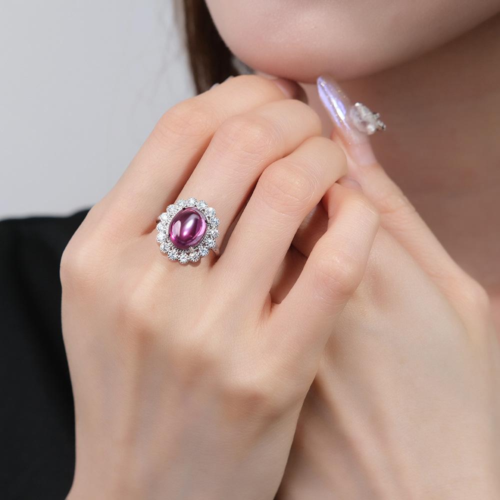 Имитация фиолетового танзанита, цветной драгоценный камень, открытое кольцо, женский групповой набор, циркон, кольцо