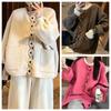 Winter Plus Size Autumn Women Solid Buttons Sweaters Jacket Knitting Fashion Oversize Casual Style Loose Cardigan Sweater