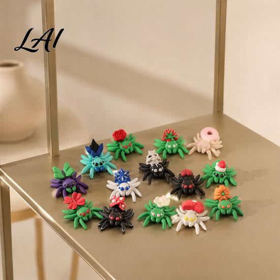 PLA Craft Gifts 3D Printed Spider Figurine Articulated Fidget Toy Movable Joints Ornamental Pieces for Windowsill Animal Creative Desktop Ornaments