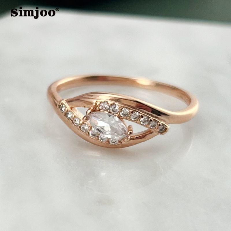 Женское кольцо SIMJOO с цирконовым камнем, стильное и элегантное индивидуальное кольцо