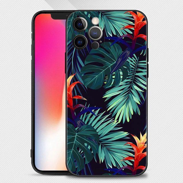 Чехол для Iphone 14 13 12 11 Pro Max Mini Xs Max Xr X 7 8 Plus 6s, мягкий силиконовый чехол Fundas, винтажный банановый лист, цветок