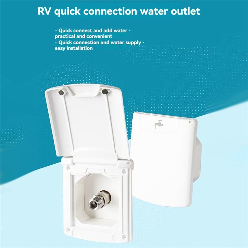 RV Caravan Accessories Water Inlet Outlet Hatch Filter Lockable Cover With 20Mm Adapter Nozzles For Boat Marine RV Car-A87Q