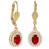 [Q2651] - Gold Plated 'Sissi' Golden Garnet Red Sleepers - 12x10 Mm