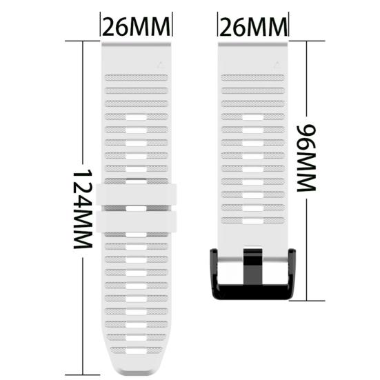 26mm Silicone Sports Watch Wrist Strap Band for Garmin Fenix 6X 5X 3 HR D2 Bravo