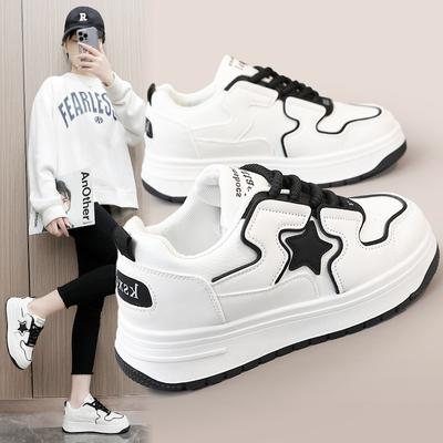 A615 Новые весенние цветные дышащие женские туфли повседневные туфли для скейтбординга толстая подошва увеличивающая рост спортивная уличная стрельба корейский стиль студент