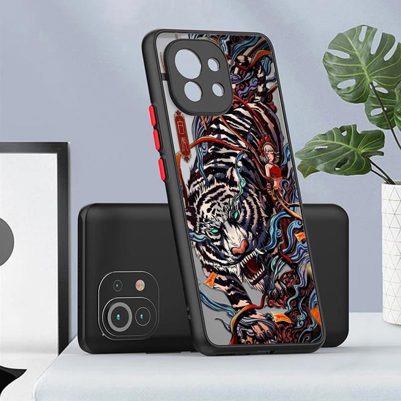 Крутой чехол для телефона с тигром, драконом и облаками для Xiaomi Mi 11 Lite 5G NE 12 12T Pro 11T 9 10 Cover POCO X3 NFC F3 M3 M4 X4 Pro Матовый Funda