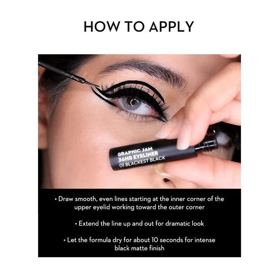 SUGAR Косметика - Graphic Jam - 36Hr Eyeliner - 01 Blackest Black (Матовая подводка для глаз) - Интенсивная, водостойкая подводка для глаз — держится до 36 часов
