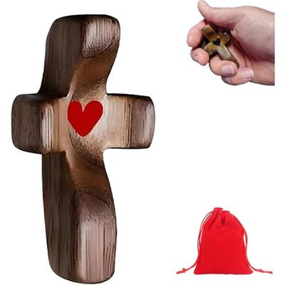 Деревянный крест ручной работы My Heart, Деревянный крест Fidget, Деревянный карманный крест, Карманные кресты оптом, Ручной деревянный крест, Карманный крест для снятия стресса