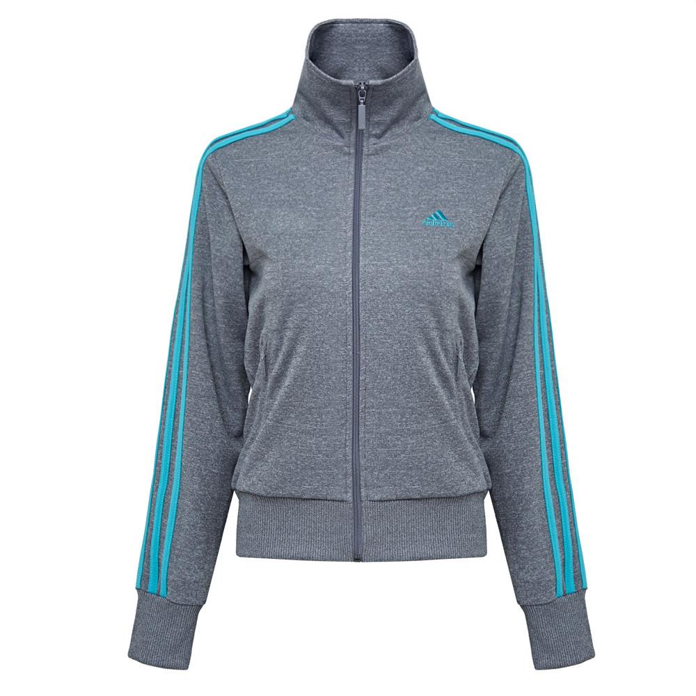 adidas Вязаная куртка с воротником-стойкой на молнии в полоску Женские куртки B76191