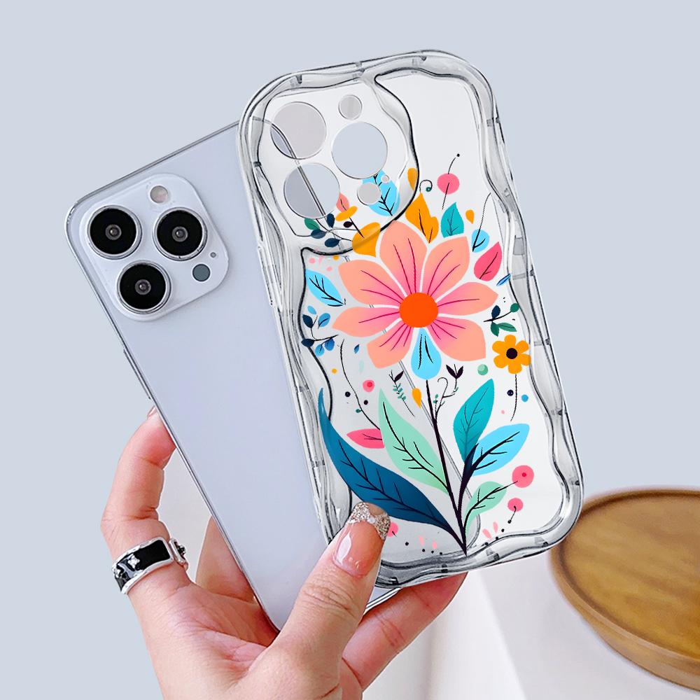 Мультяшный узор кремовая текстура чехол волнистый край мягкий силиконовый чехол для телефона чехол для iPhone Samsung Huawei Honor Xiaomi Redmi Infinix Tecno