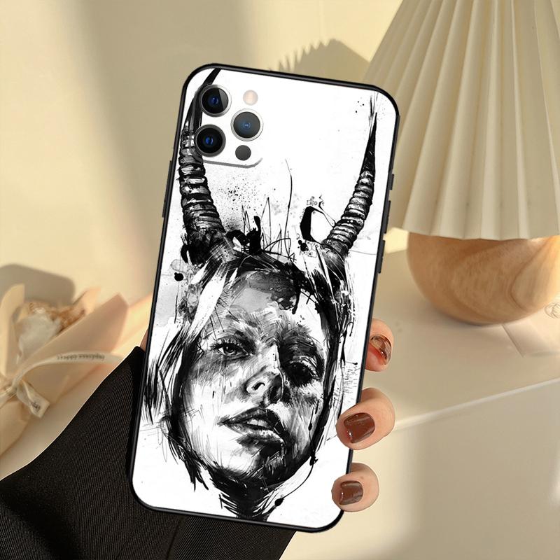 Чехол для телефона "Женщина-дьявол" для iPhone 16 14 13 12 11 15 17 Pro Max 13 mini 15 16 Plus 16e 17 Air Cover Funda