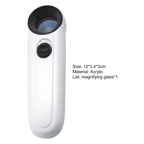 40X Hand-held Magnifier Reduce Eye Fatigue Compact Jewelry Appraisal Reading Magnifier for Exploration
