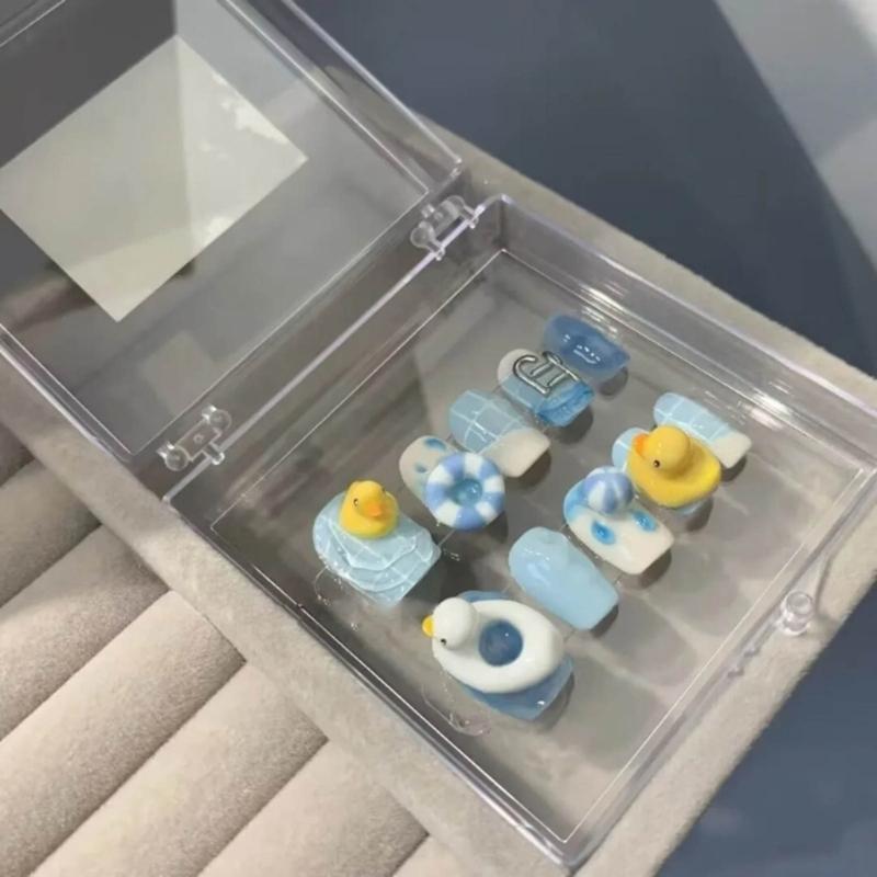 Милая утка, силиконовая форма для резьбы по ногтям, украшение для ногтей, шаблон для резьбы, формы для литья из смолы, инструменты для дизайна ногтей Maincure