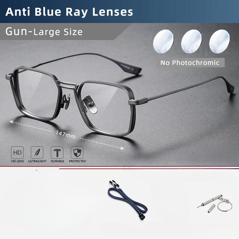 CLLOIO Чистый титановый блокирующий синий свет мужские очки для чтения оправы для очков для близорукости ручной работы фотохромные очки по рецепту