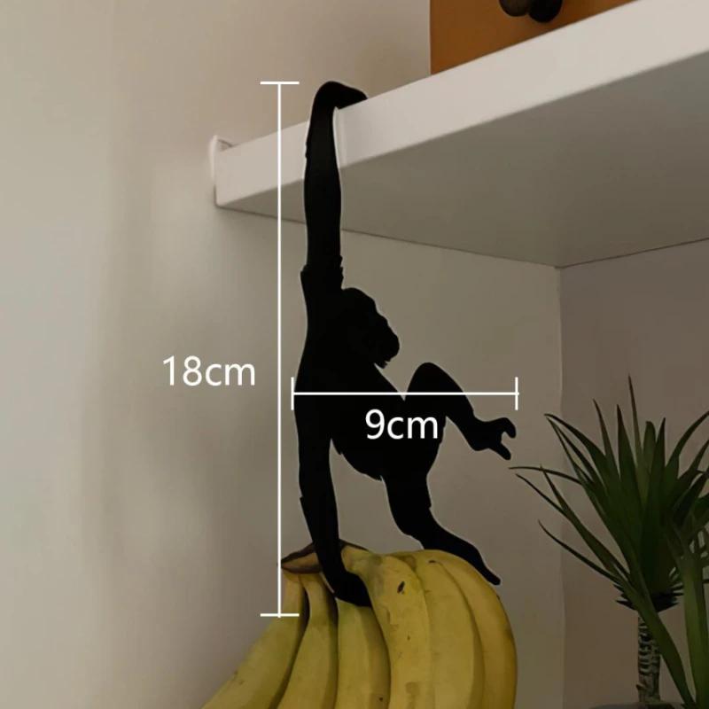 Creative Design Kitchen Wall Metal Hook Key Hanger Cat Tail Monkey Shaped Decor Holder Clothe Storage Rack Seamless Hook Tool