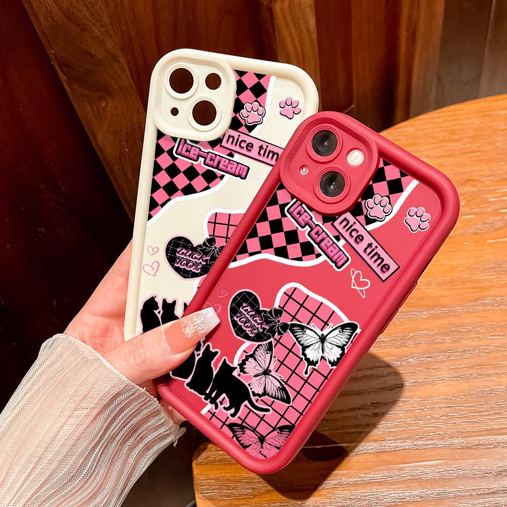 Для Huawei P50 Pro P40 Honor 8X 9X X9 Tecno Spark Go Infinix Smart 8 Vivo V29 V30 Y02 Y16 мягкий защитный чехол для полнообъективного телефона с изображением милой бабочки-кошки