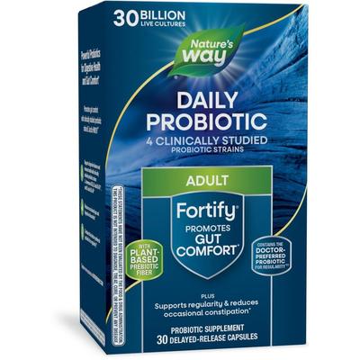 Nature's Way Fortify Daily Пребиотики 30 миллиардов живых культур Поддержка пищеварительного и иммунного здоровья* Добавка 30 капсул 30 таблеток, 1 штука