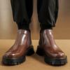 Мужские ботинки челси 2025 осень и зима на толстой подошве в британском стиле повседневные короткие ботинки чулок с напуском утепленные термо ботинки Мартин