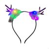 Light Up Antlers with Feather Headband Cute Hair Hoop for Costume Night Markets