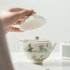 Чайный набор One Pot Two Cups Kung Fu, портативный походный чайный набор для путешествий, керамический чайный набор для отдыха на природе, белые фарфоровые чашки с защелкой