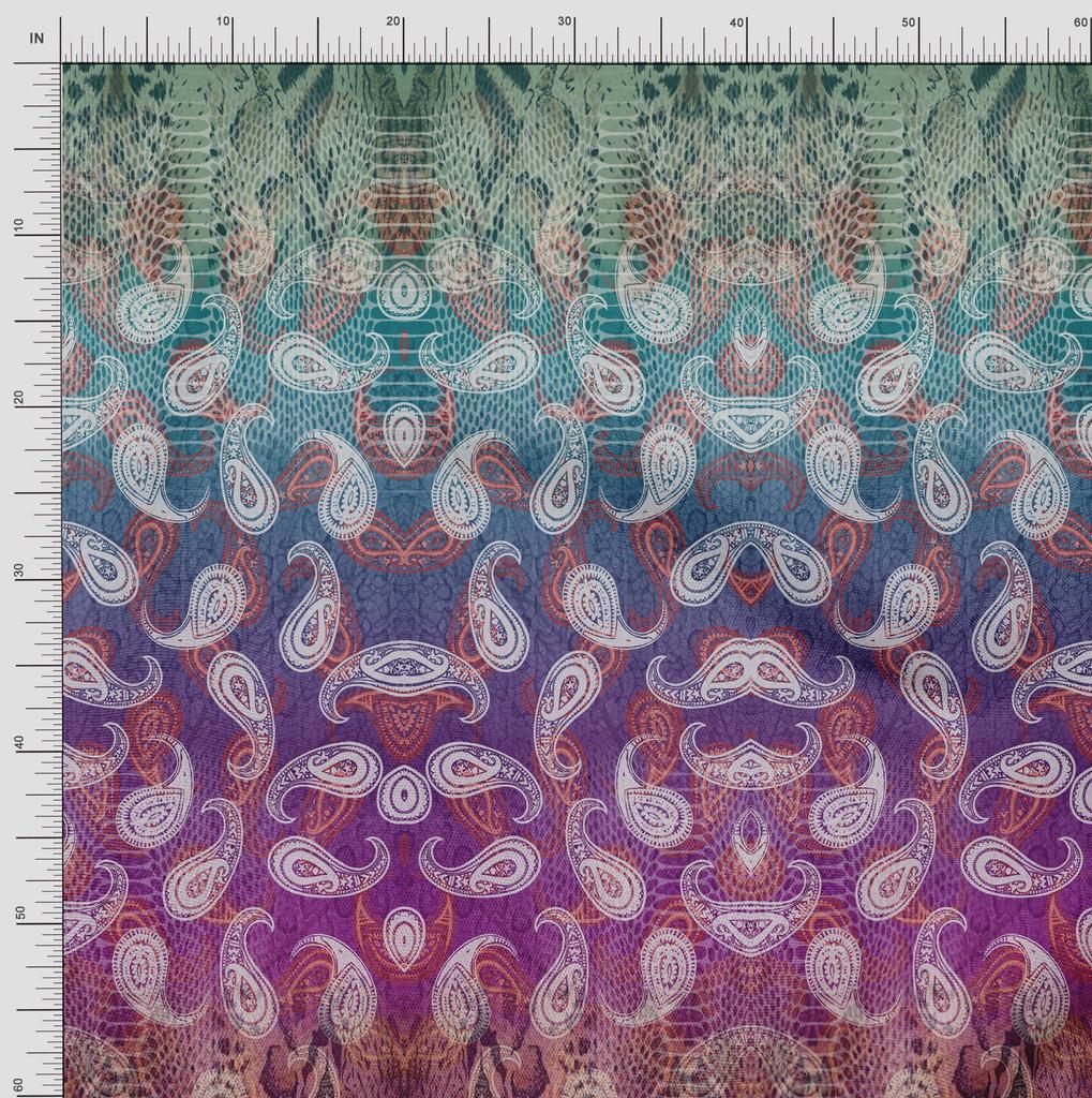 Soimoi Японская креп-сатиновая ткань с узором пейсли, принты на тканевой панели по метрам 42 дюйма