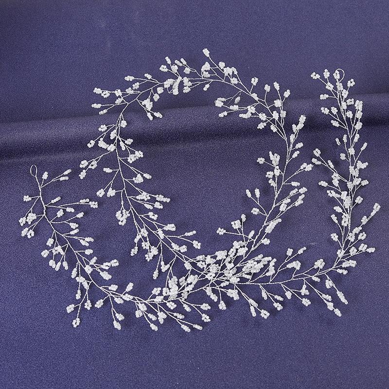 Серебристый цвет Кристальная повязка для волос для женщин Выпускной Жемчуг Стразы Ободок Свадебные аксессуары для волос Ювелирные изделия Ободок Тиары