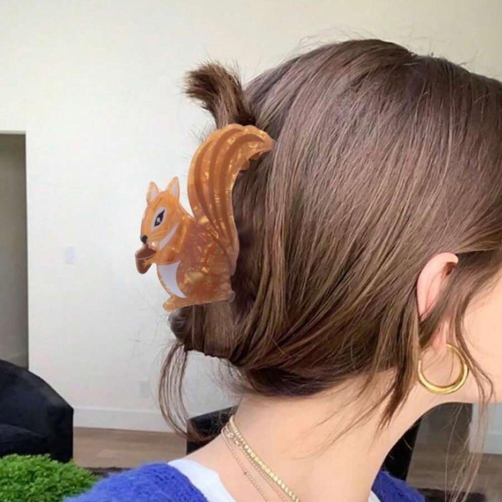 Cartoon Acrylic Claw Clip Leaf Large Shark Clip Fashion Animal Hair Claw  Ladies