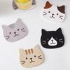 2Pcs Cute Cat Coaster Coffee Glasses Cup Mat Pad Kawaii Drink Coaster Set Heat Insulation Mug Coaster Kitchen Placemat for Table