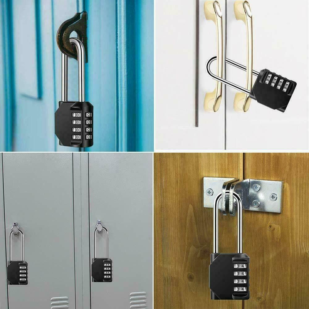 Waterproof Suitcase Long Shackle Padlock 4 Digit Number Combination Lock Coded Lock Outdoor