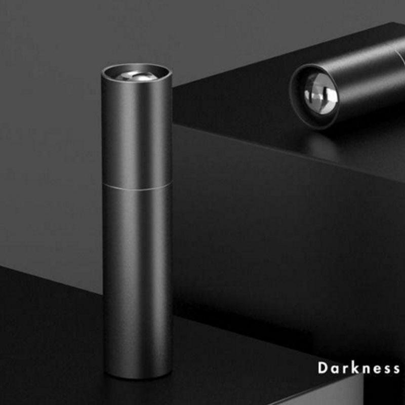 Мини-телескопический зум-фонарик 3 режима света, USB-перезаряжаемый, водонепроницаемый, мощный, для улицы, портативный фонарь